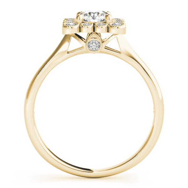 18K Yellow Gold 1 CT Diamond Halo Engagement Ring