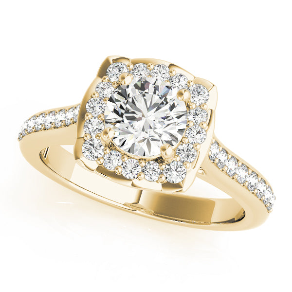 18K Yellow Gold 1.33ctw Diamond Halo Engagement Ring