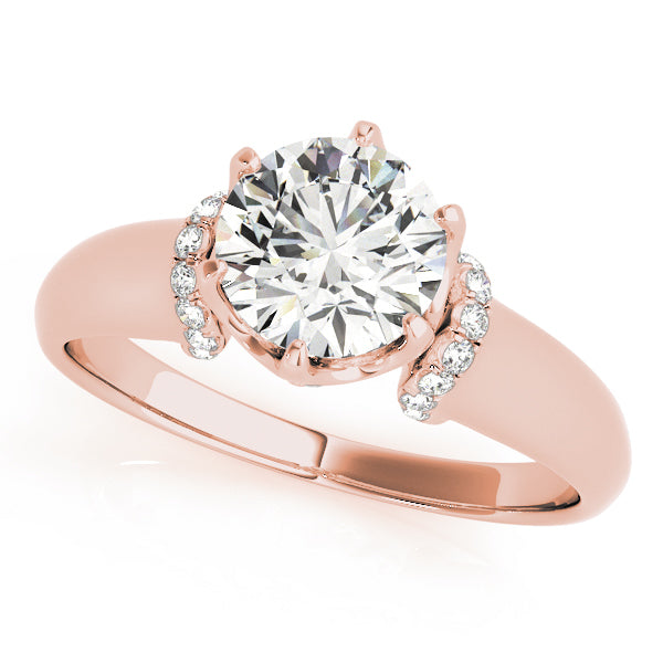 18K Rose Gold Vintage Diamond Engagement Ring 0.5 CT