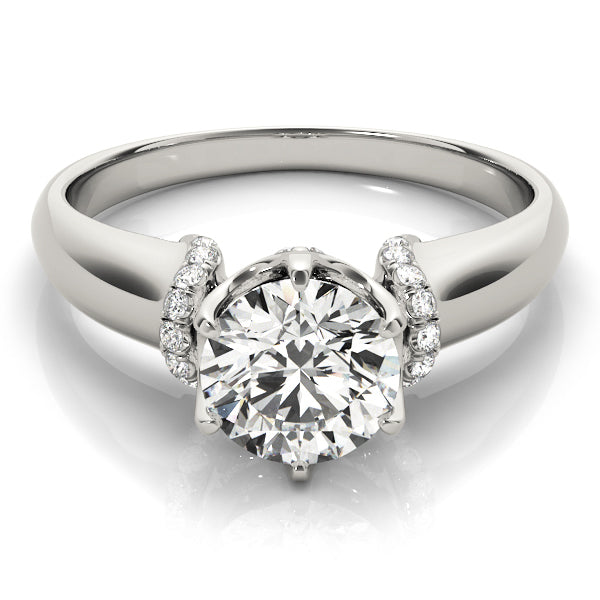 Platinum Vintage 5/8 CT Round Diamond Engagement Ring