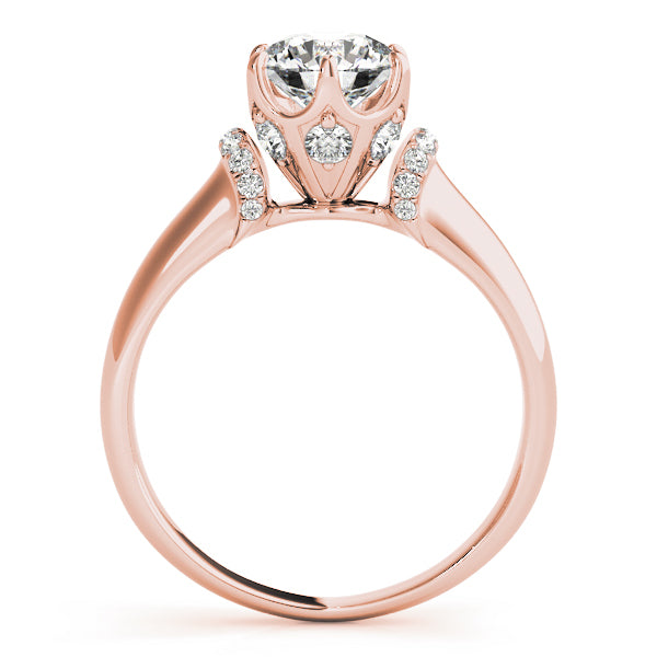 18K Rose Gold Vintage Diamond Engagement Ring 0.5 CT