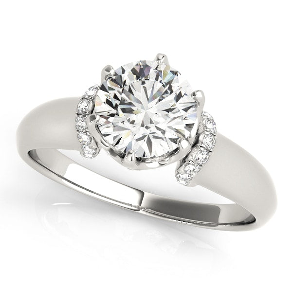 18K White Gold 5/8 ct tw Vintage Diamond Engagement Ring