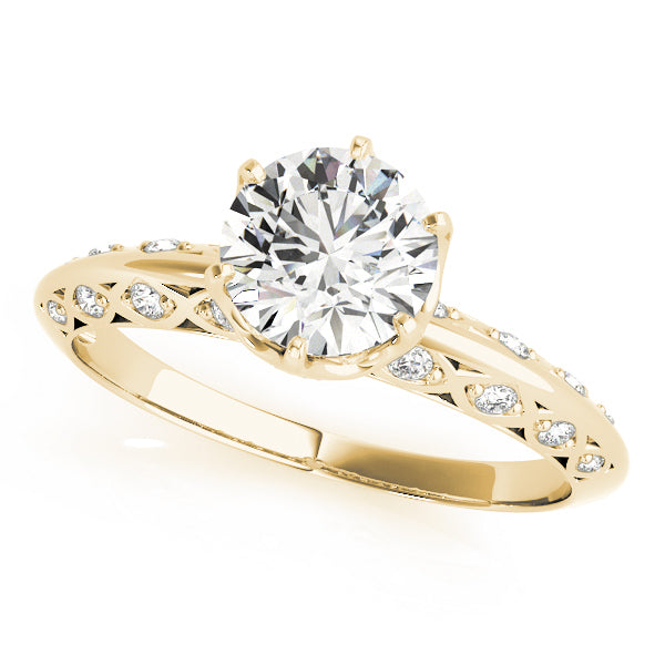 14K Yellow Gold 1 ct Diamond Vintage Engagement Ring