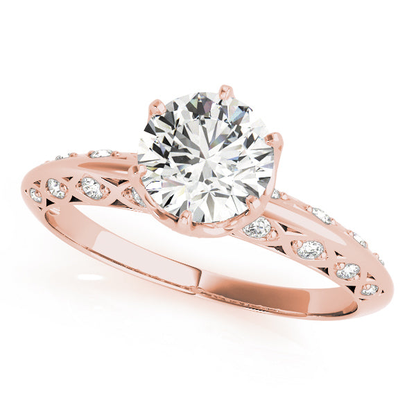 14K Rose Gold 1 CT Diamond Vintage Engagement Ring