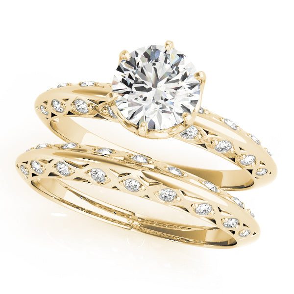 14K Yellow Gold 1 ct Diamond Vintage Engagement Ring