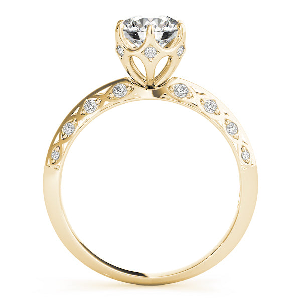 14K Yellow Gold 1 ct Diamond Vintage Engagement Ring
