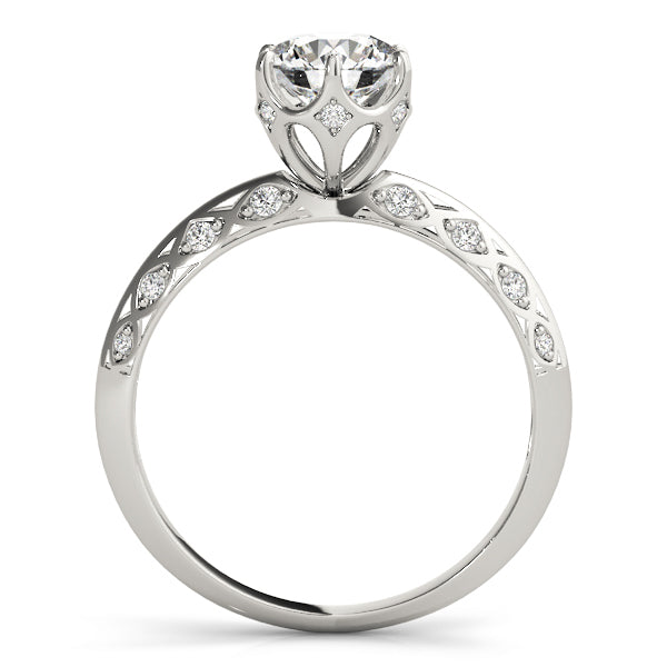 18K White Gold 1 ct Diamond Vintage Engagement Ring