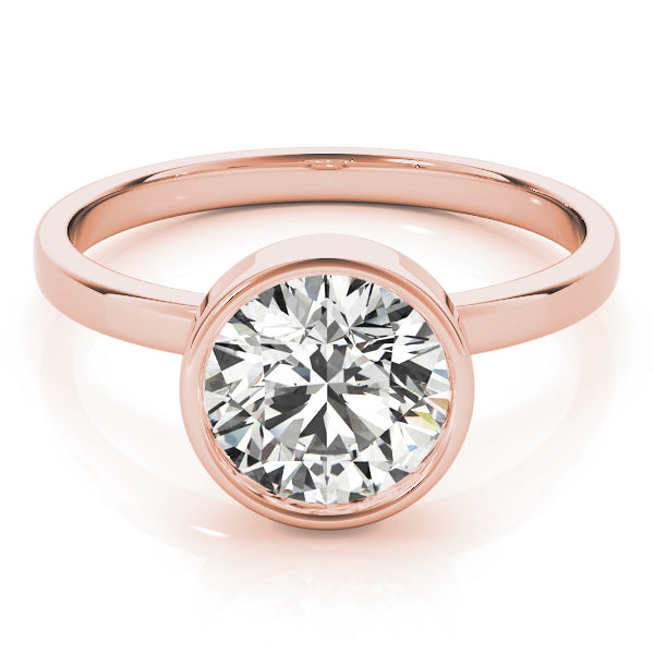 14K Rose Gold 1ct Round Diamond Engagement Ring