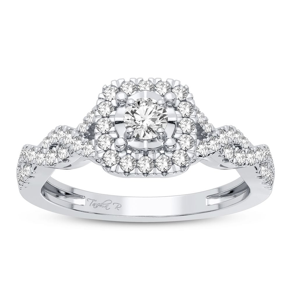 Timeless 10k White Gold 0.33CT Diamond Engagement Ring