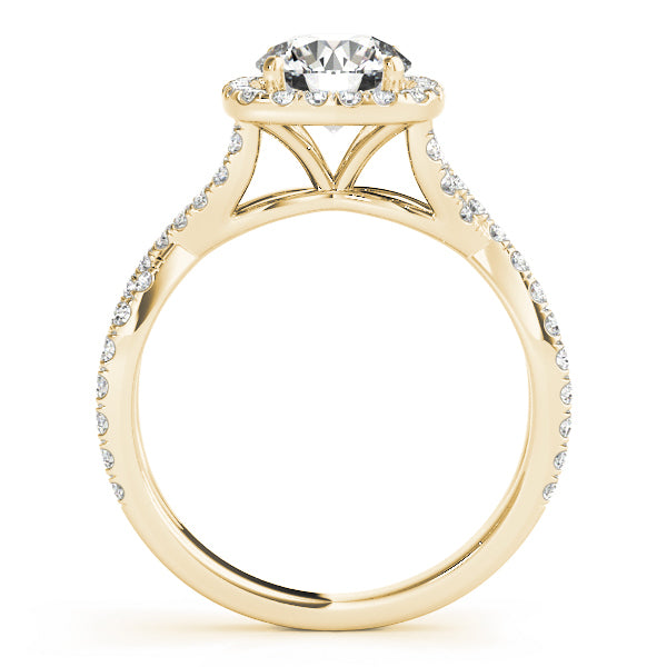 18K Yellow Gold 1.5 ctw Round Diamond Halo Ring
