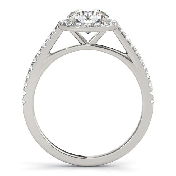 14K White Gold 1.33ctw Diamond Halo Engagement Ring