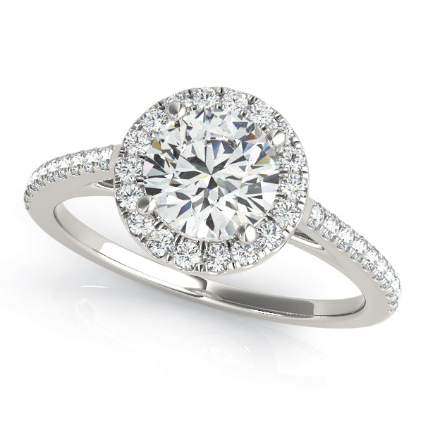 Platinum 1 CT Diamond Halo Engagement Ring