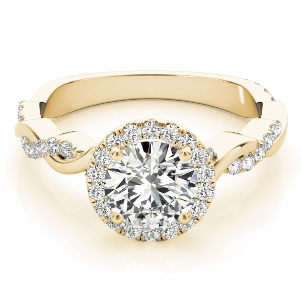 18K Yellow Gold 1 CT Diamond Halo Engagement Ring