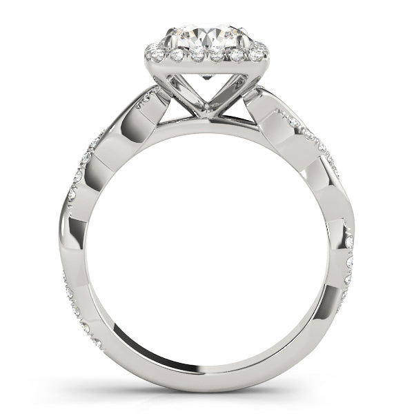Platinum 1 CT Diamond Halo Engagement Ring
