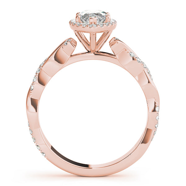 18K Rose Gold 1 CT Marquise Diamond Halo Ring