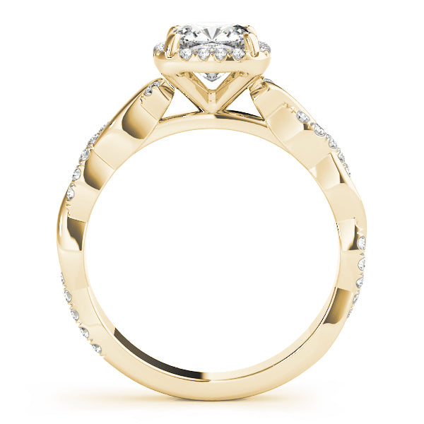 18K Yellow Gold 1 CT Cushion Diamond Halo Ring