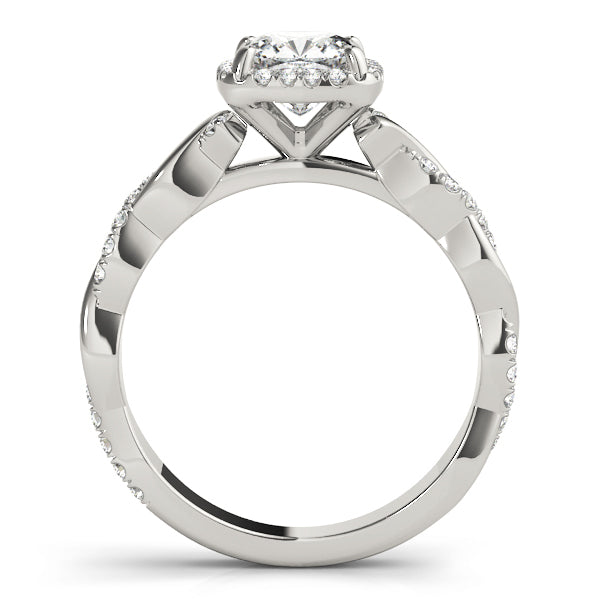 18K White Gold 1.33ctw Cushion Diamond Halo Ring