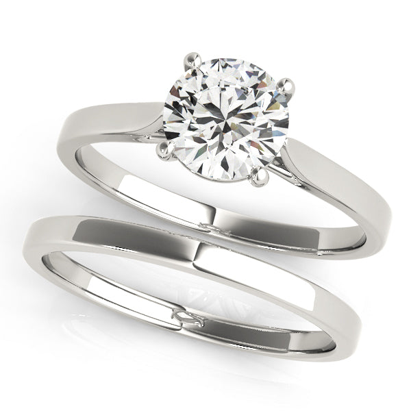 14K White Gold 1 CT Round Diamond Engagement Ring