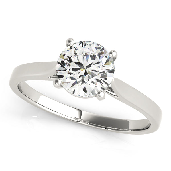 14K White Gold 1 CT Round Diamond Engagement Ring