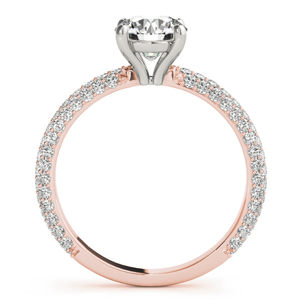 14K Rose Gold Pave Diamond Engagement Ring 1.5ctw