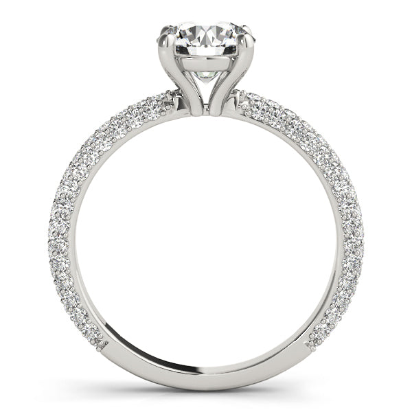 14K White Gold 1.5ctw Pave Diamond Engagement Ring