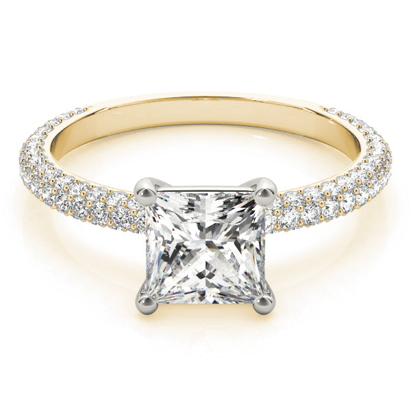 18K Yellow Gold 1 ct Diamond Pave Engagement Ring