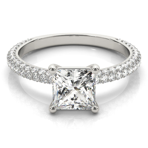 Platinum Pave Diamond Engagement Ring 1 CT
