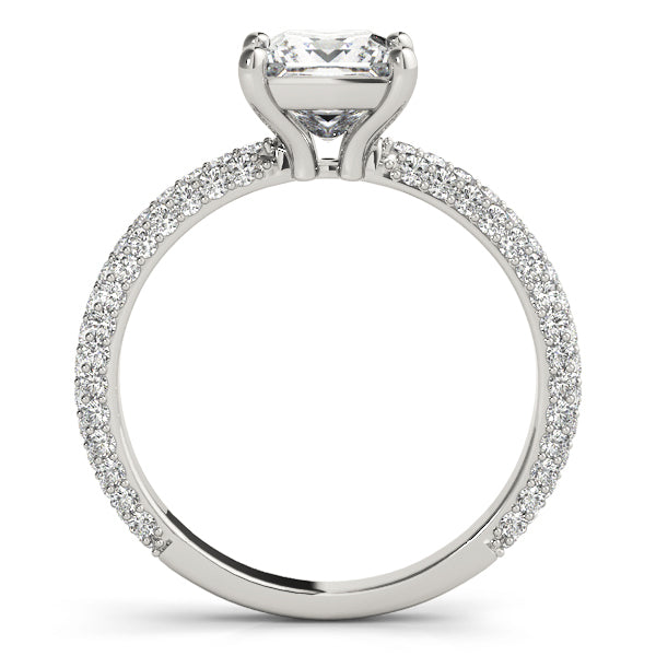 Platinum Pave Diamond Engagement Ring 1 CT