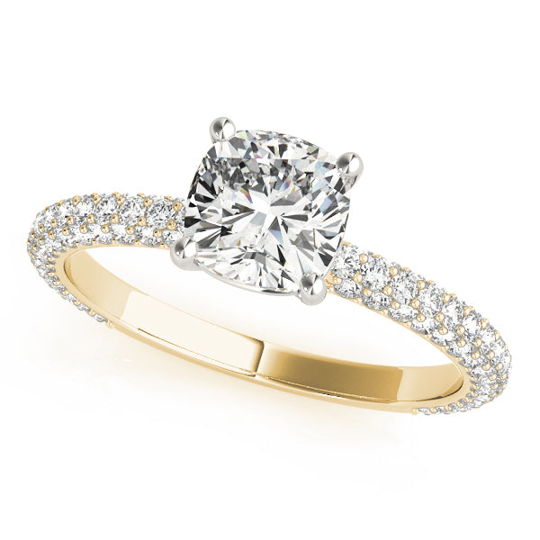 18K Yellow Gold 1 ct Diamond Pave Engagement Ring