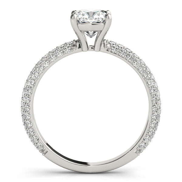 18K White Gold 1 ct Diamond Cushion Engagement Ring