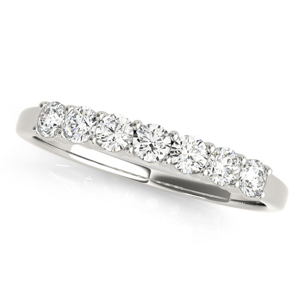 Platinum 7-Stone Round Diamond Wedding Band