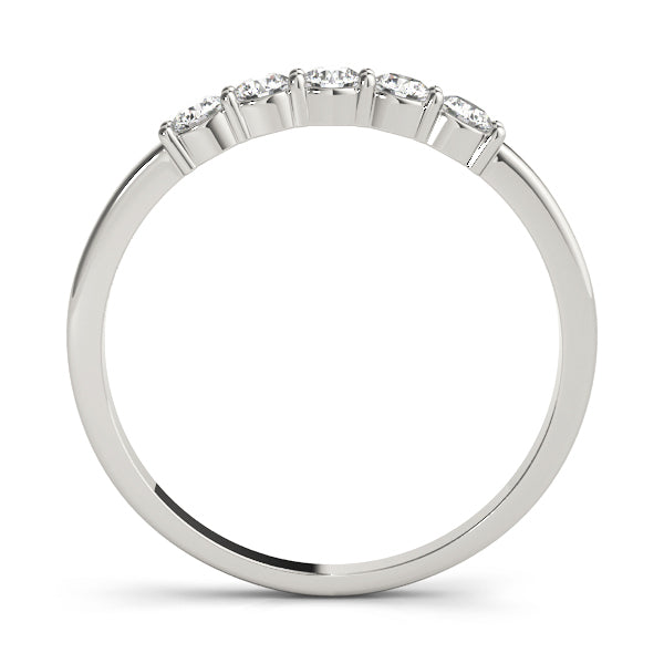 14K White Gold 5-Diamond Wedding Ring