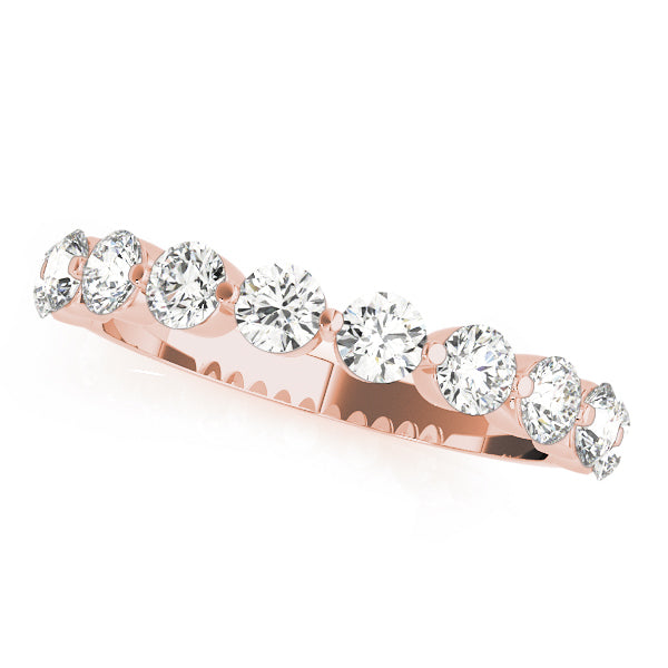 18K Rose Gold 1/4 ct Diamond Wedding Ring