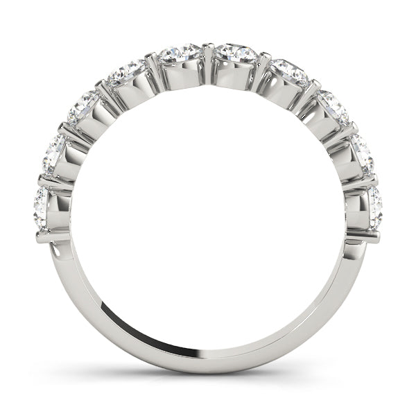 14K White Gold Multi-Diamond Wedding Band