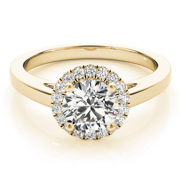 18K Yellow Gold Diamond Halo Engagement Ring 1.13ctw