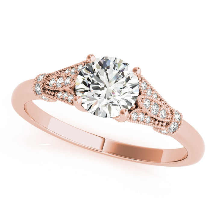 18K Rose Gold 1 5/8 ct tw Vintage Diamond Engagement Ring
