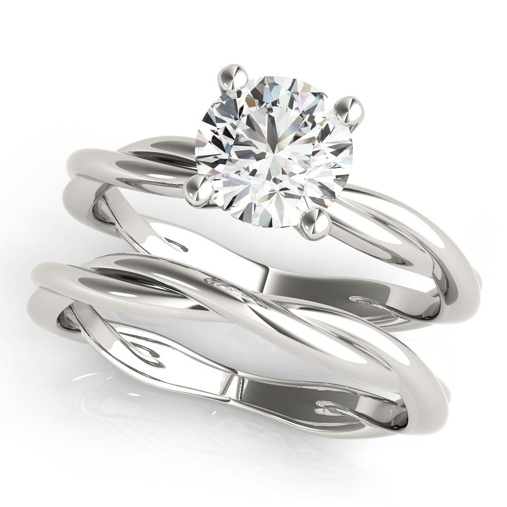 14K White Gold 1 CT Round Diamond Ring
