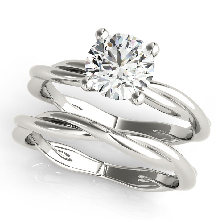 14K White Gold 1 CT Round Diamond Ring