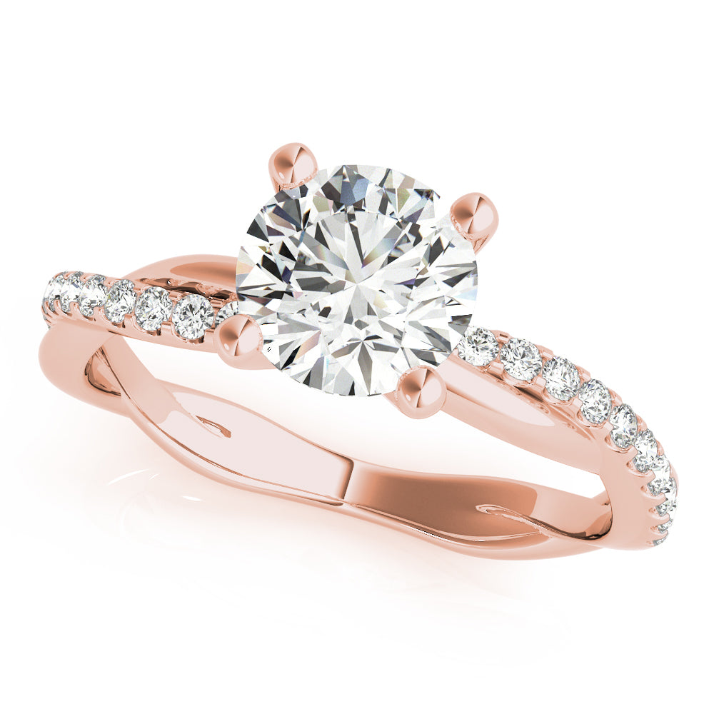 14K Rose Gold Diamond Fashion Engagement Ring
