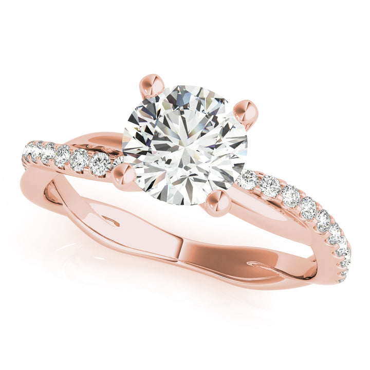 14K Rose Gold Diamond Fashion Engagement Ring