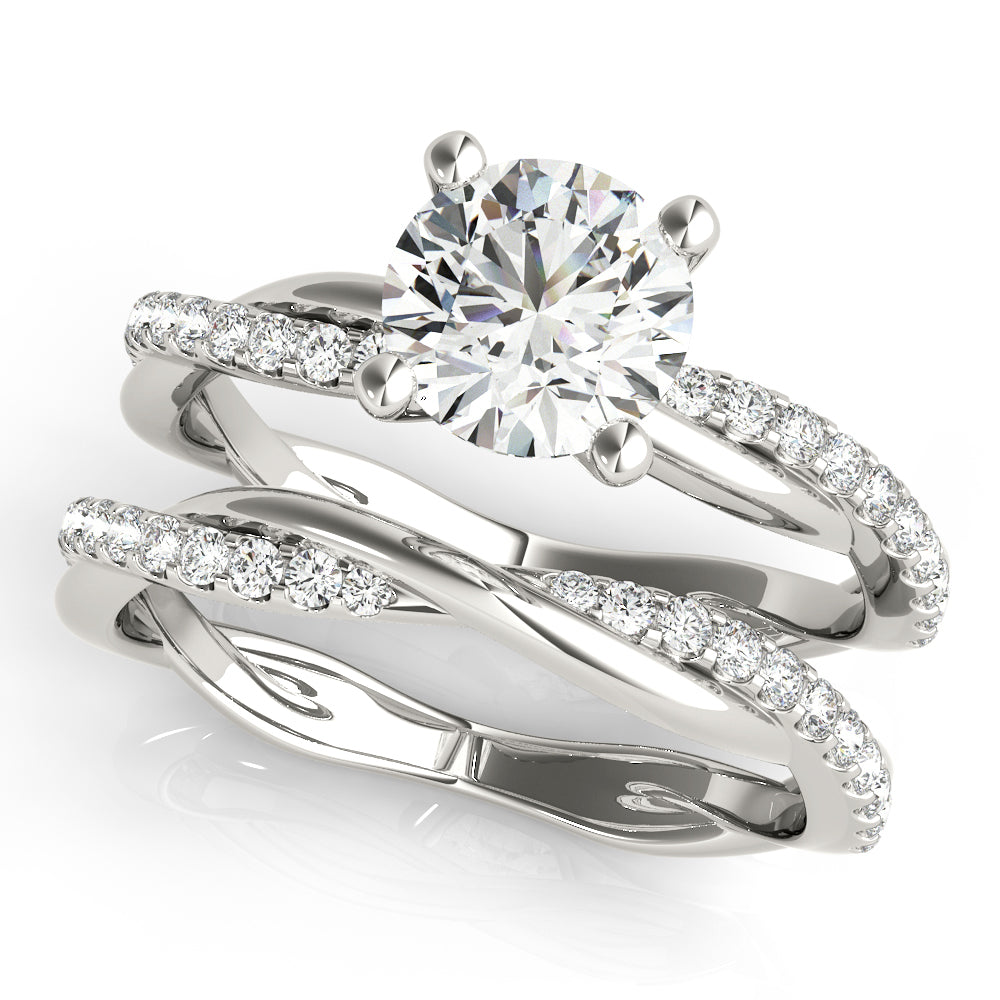 14K White Gold Diamond Fashion Engagement Ring