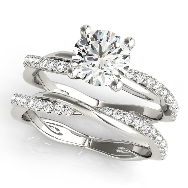 18K White Gold Round Diamond Fashion Ring