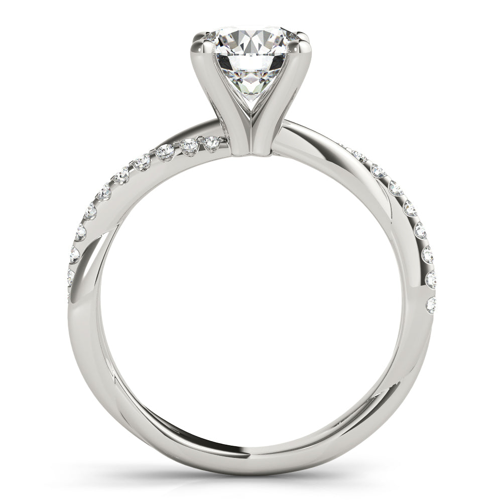 14K White Gold Diamond Fashion Engagement Ring