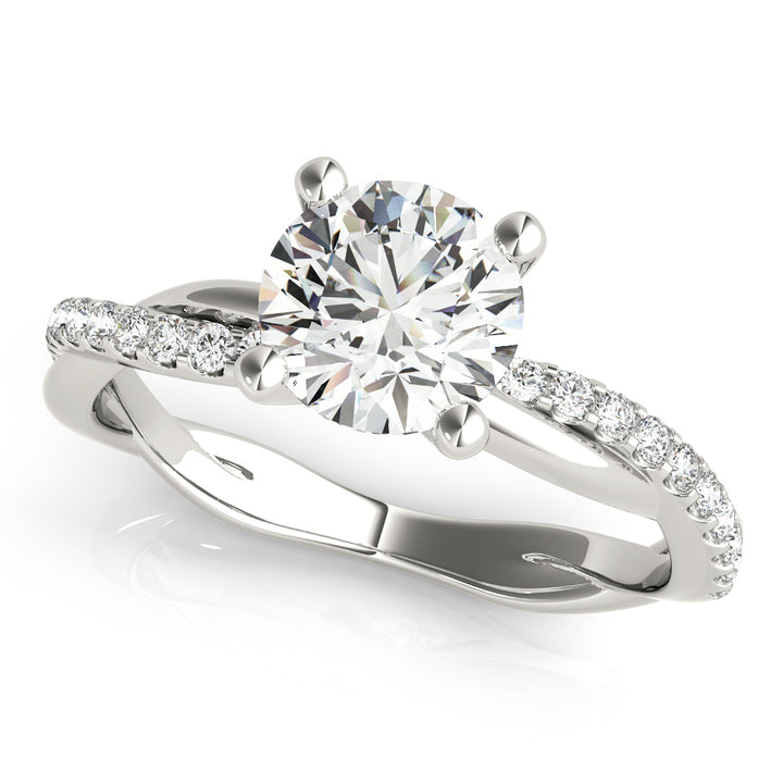 18K White Gold Round Diamond Fashion Ring