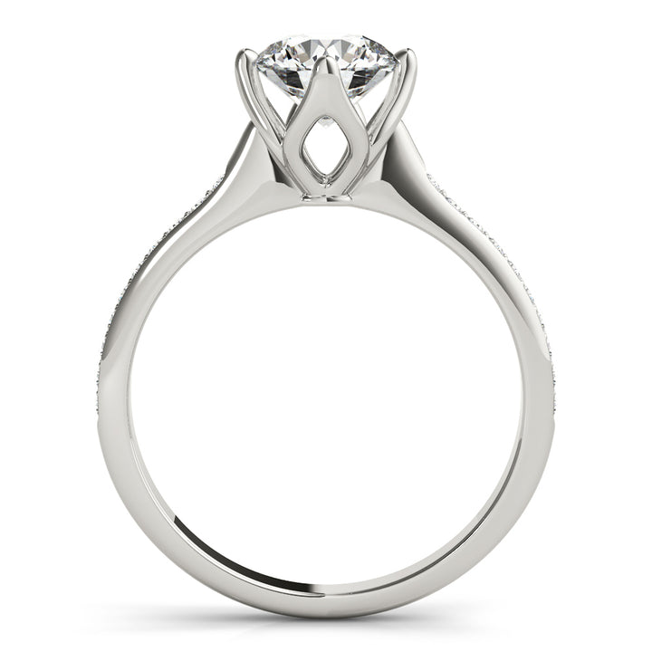 18K White Gold 1 CT Diamond Single Row Engagement Ring