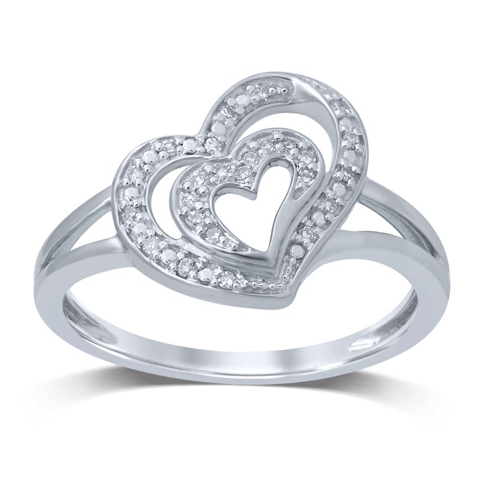 Chic 14k White Gold Lab Diamond Womens Fashion Ring
