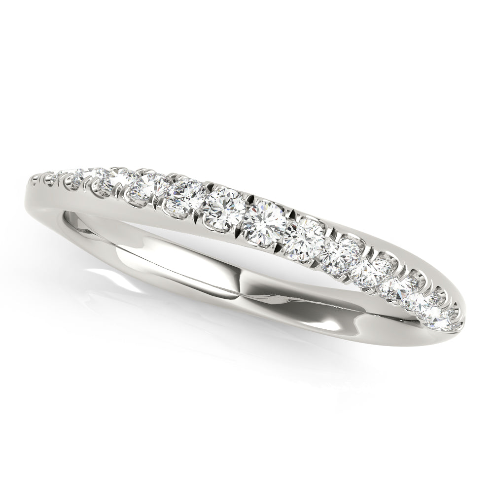 14K White Gold 0.21ctw Diamond Wedding Band