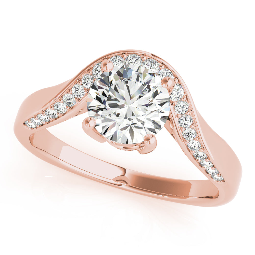 Rose Gold 0.5 ct Diamond Single Row Engagement Ring