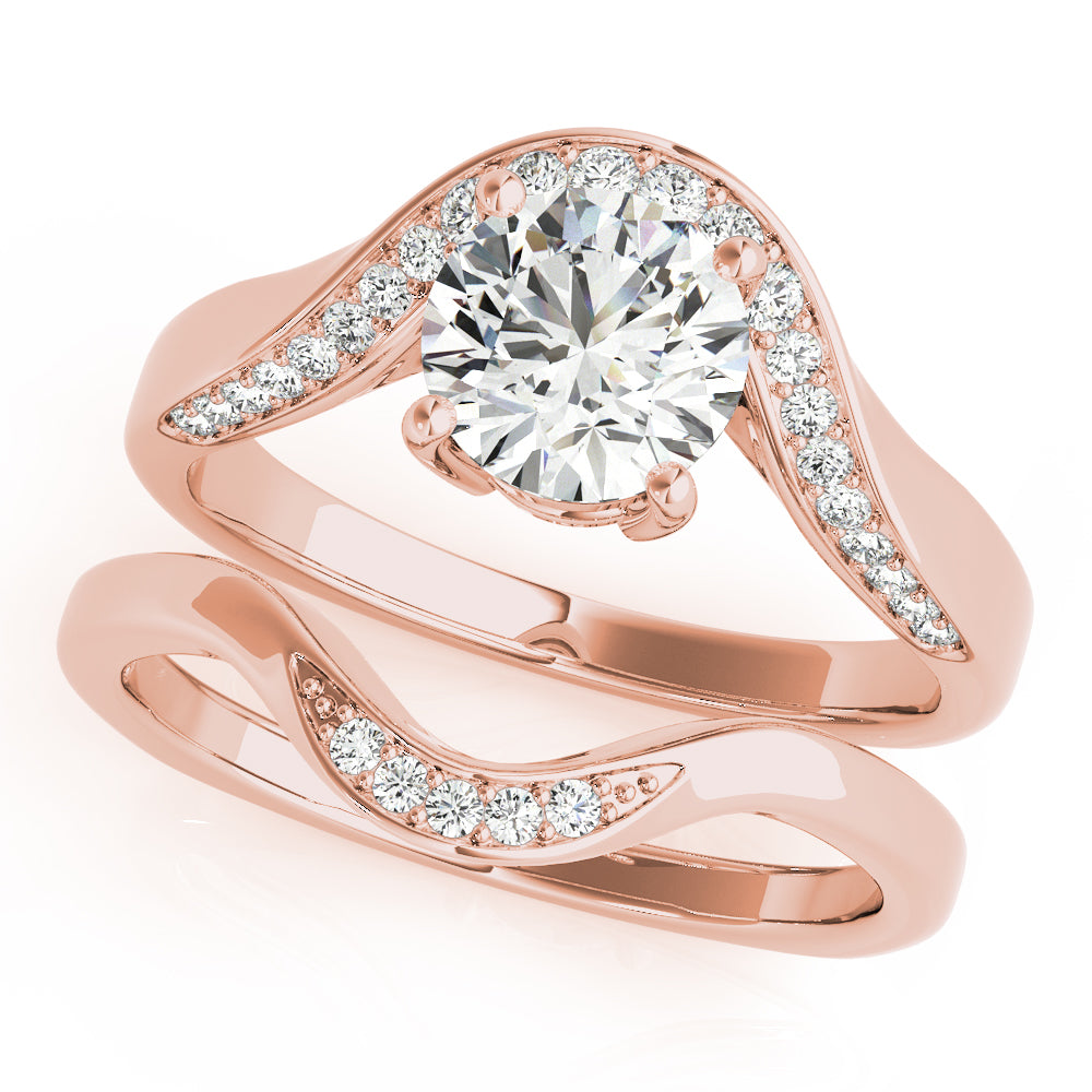 Rose Gold 0.5 ct Diamond Single Row Engagement Ring