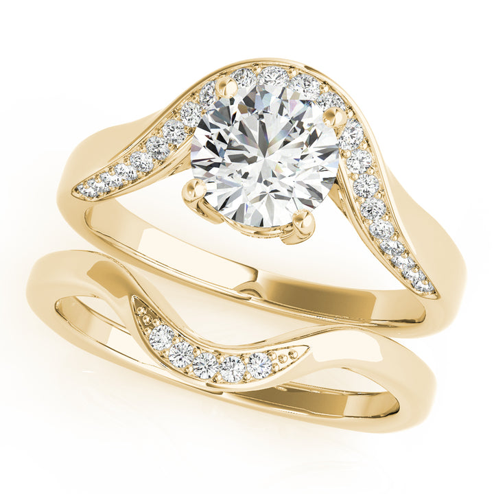 18K Yellow Gold 0.5 ct Diamond Engagement Ring